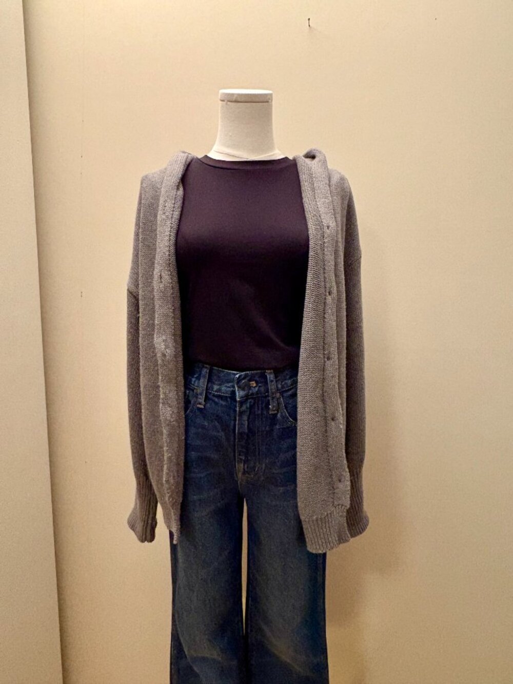 Button Drawstring Hooded Cardigan - Picture 3 of 10